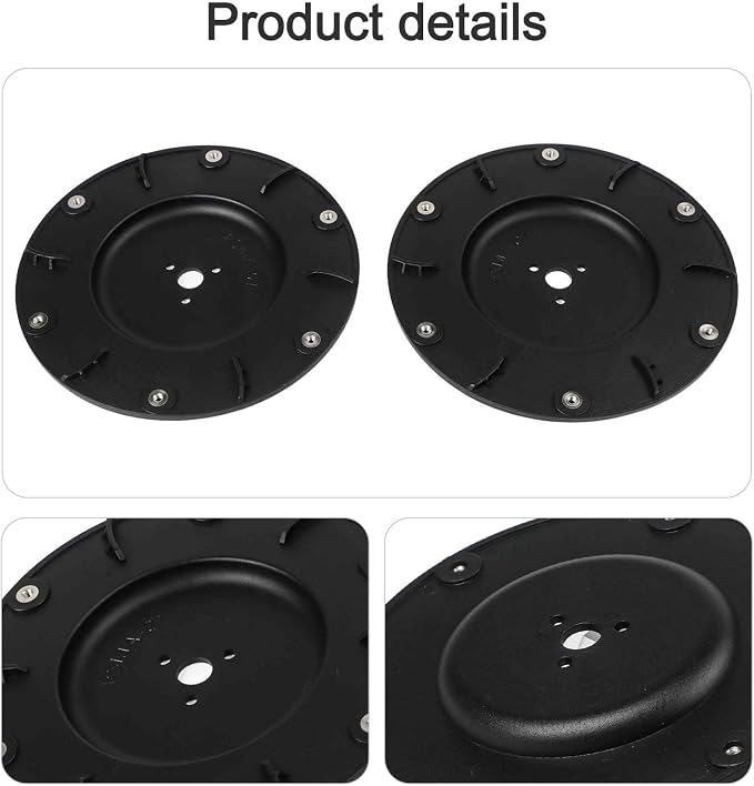 Robot Lawn Mower for blades Replacement for Mammotion for LUBA 1 for AWD, for LUBA 2 for AWD Models Cutting Disc Plates 2 Pieces Black Plastic Mowing Robot Parts