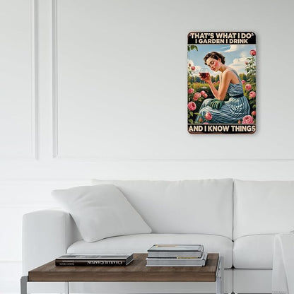 mmiishe Gardening Gifts for Women Gardeners Vintage Garden Metal Signs Plant Signs Green House Decor Wall Art for Home Gardens Greenhouse Living Room Yard Backyard Outdoor Decor Metal Tin Sign