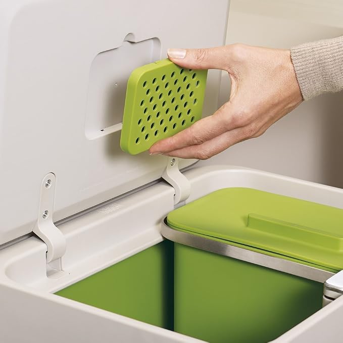 Joseph Joseph Intelligent Waste Activated Carbon Odor Filter Refills for Food Waste Caddy Kitchen Bin - Pack of 2