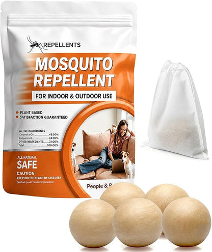 SCFKAOF Mosquito Repellent Outdoor Patio, Mosquito Deterrent for Yard, Indoor Mosquito Repellent Balls, Mosquito Repeller for Patio, Keep Mosquito Away, Covers 120 Sq. Ft, 60 Days Protection-5 Packs