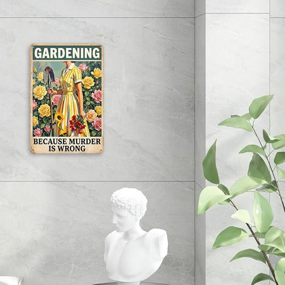 mmiishe Gardening Gifts Vintage Garden Metal Signs Plant Signs for Women gardeners Green House Decor Metal Art for Home Gardens Greenhouse Living Room Yard Backyard Outdoor Decor 8x12 Inches