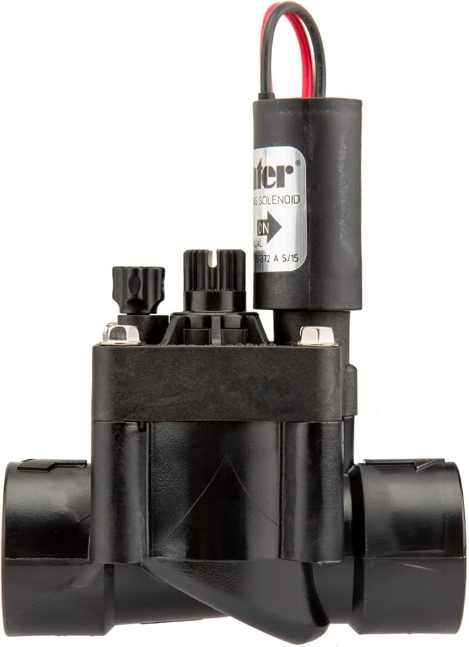 Hunter NODE-100-VALVE Battery Sprinkler Timer, 1-Zone Controller with Valve | 1-station battery irrigation controller with 1 in. PGV valve, flow control, DC-latching solenoid, and waterproof housing
