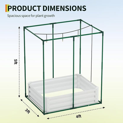 Garvee Galvanized Raised Garden Bed with Self Watering System & Mesh Cover | Large Metal Outdoor Planter Garden Boxes for Vegetables Herbs Flowers, with Top Sunshade Net, 4x3x1 FT