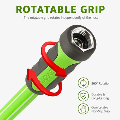 FEVONE Heavy Duty Garden Hose 35 ft, Hybrid Polymer Water Hose | Flexible, Leak-Free, Lightweight, 5/8 ID, 600 PSI, 3/4 GHT Aluminum Fittings with Swivel Handles