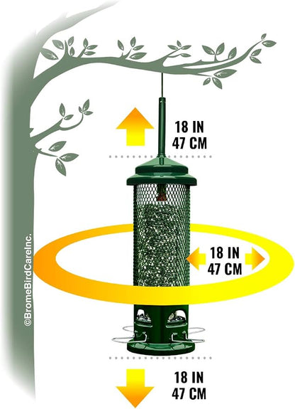 Squirrel Buster Legacy Squirrel-Proof Bird Feeder for Wild Birds – 4 Metal Removable Perches, 2.6 lb Seed Capacity, Chew-Proof Design, Easy to Clean, Green | 2.6 Lb Capacity, 4 Metal Perches and Ports, Weight-Adjustable Squirrel-Proof Shroud, Chew-Proo...