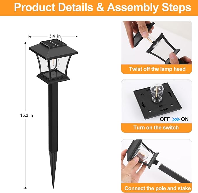 Sparkblaze 10 Pack Solar Pathway Lights Outdoor, LED Solar Yard Lights Dusk to Dawn Solar Garden Lights for Lawn, Walkway, Path & Landscape Lighting. (10, Cold White)