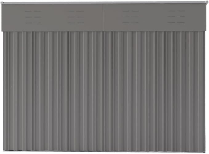 YOPTO 4×8 FT Outdoor Metal Storage Shed,Heavy-Duty Lean to Storage Shed with Lockable Single Side Hinge Door,Waterproof Metal Storage Tool House W/Sloping Roof,Air Vent&Protect Film,for Backyard,Gray