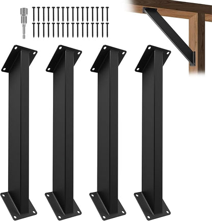 4 Pcs 45 Degree Angle Support Brackets, Heavy Duty Pergola Kit Right Angle Reinforcement Hardware Kit for Wooden Structures, for DIY Pergola Gazebos Tree Houses Patios and Gardens