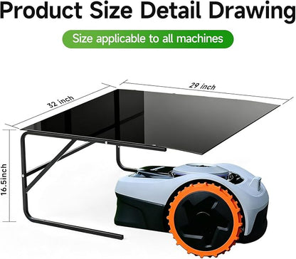 Robot Mower Garage, Protective Cover for All Robotic Lawn Mowers | High Strength Steel Structure+Black PC Material, UV Protection Waterproof, Universal Fit Robot Mower shelter（Large Size）