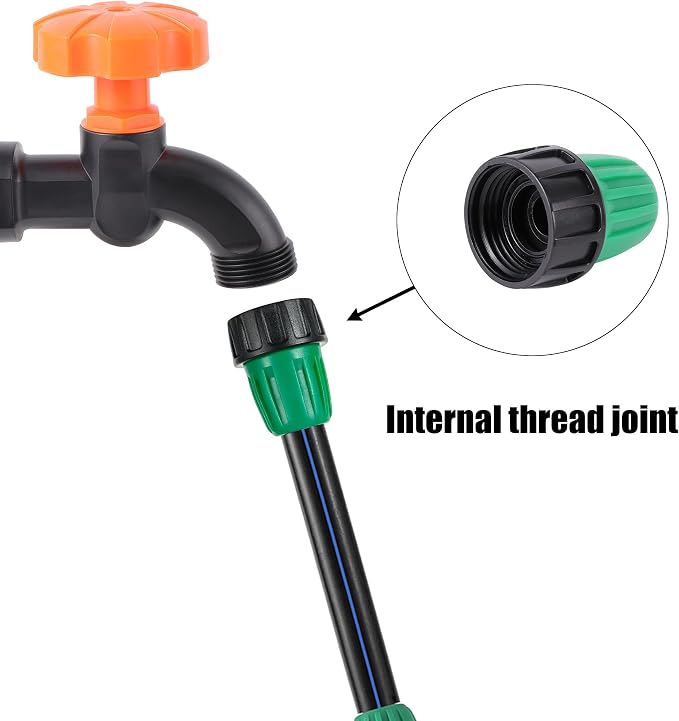 3/4 to 1/4 (4 Way) Drip Tubing Adapter US Garden Hose GHT 3/4 Threaded Adapter Connector Fittings for Drip Irrigation System