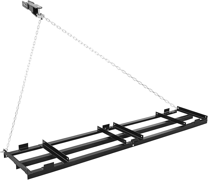 VEVOR Drag Harrow, 96 x 20 in, Tow-Behind Driveway Grader with Adjustable Width & 50lbs Load Capacity, Heavy Duty Lawn Leveling Rake, Galvanized Steel Gravel Driveway Drag, Fits ATVs UTVs Tractors