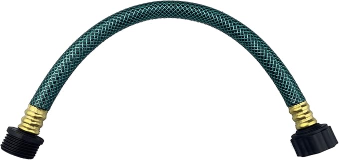 Darnassus PVC Garden Hose 1/2 Inch, 1 FT Flexible Water Hose Green with Male and Female Plastic Fittings - No Leaking and Lightweight for Household Outdoors Lawns Patio