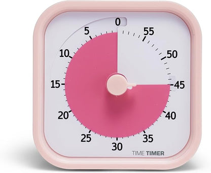 TIME TIMER MOD – 60-Minute Visual Timer, Homeschool Supplies Study Tool, Timer for Office and Meetings with Silent Operation (Peony Pink)