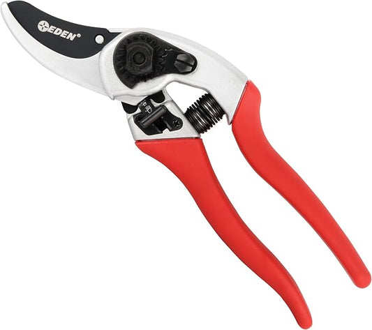 Eden 39002 Adjustable Bypass Pruning Shears, 7/8 inch cutting diameter for Stems and Branches