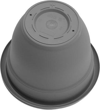 Bloem Ariana 8" Plastic Self-Watering Planter, Charcoal, 4-Pack | Self-watering disk at the bottom of each pot that acts as a water wick and reservoir for optimal plant health