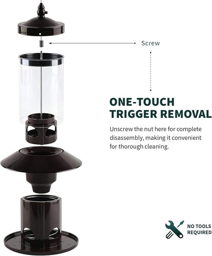 Squirrel-Proof Bird Feeder for Outdoor Hanging Wild Bird Seeds.