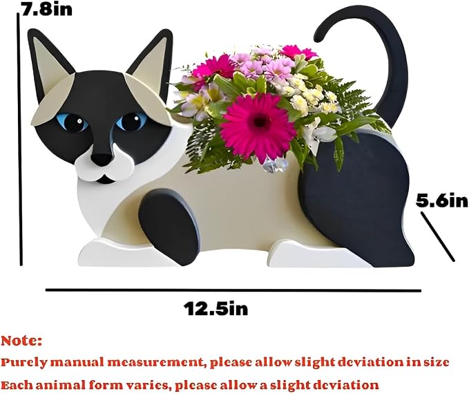 Siamese Cat Cat Planter ots, 12.5 x 5.6 x 7.8 Inches | Cat Flower Pot, Cute Animal Shaped Plant Pot, Gifts for Women & Pet Lovers, Indoor Outdoor Garden Home Office Decor