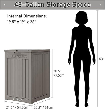LHBGO Package Delivery Box for Outside, 48 Gallon Storage with Lockable Secure, Large Double Wall Resin Outdoor Package Delivery Waterproof Deck