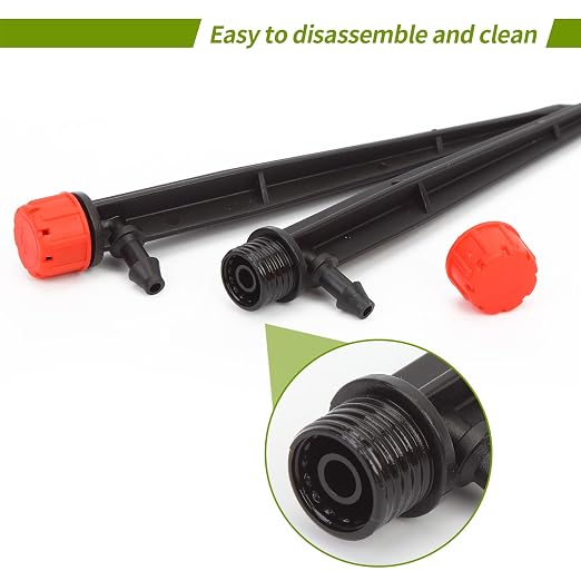 50 pcs Drip Irrigation Emitters Drip Emitters for 1/4" Drip Irrigation Tubing Adjustable 360 Degree Water Flow Irrigation Drip Heads Drip Irrigation Spray Emitters for Plant Watering System