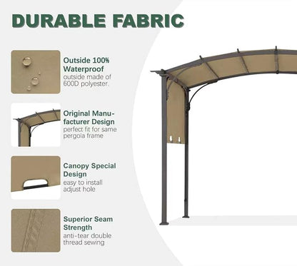 85''x 208'' Universal Replacement Pergola Cover for Pergola L-PG080PST and Other Same Size of Pergolas, (Beige)