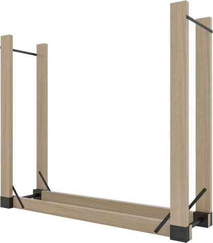 Kingson Adjustable Firewood Rack Bracket Kit, Heavy Duty Log Storage Holder, Metal Fireplace Wood Stand for Outdoor Indoor Patio Deck, Freestanding Fire Wood Rack with Rust-Resistant Finish