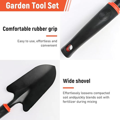 5 Pcs Set Weed Puller Tool,Hand Weeder Tool,Includes Rake, Shovel, Hand Hoe, Double-Sided Cultivator & Weed Puller Tool for Digging