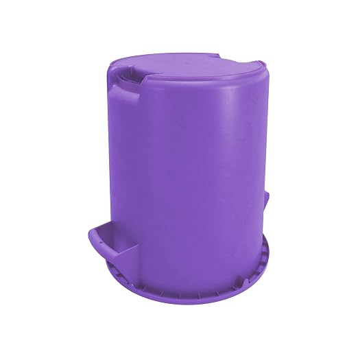 SPARTA Bronco Waste Container Trash Container, Round Trash Bin for Disposal, 10 Gallons, Purple, (Pack of 6)