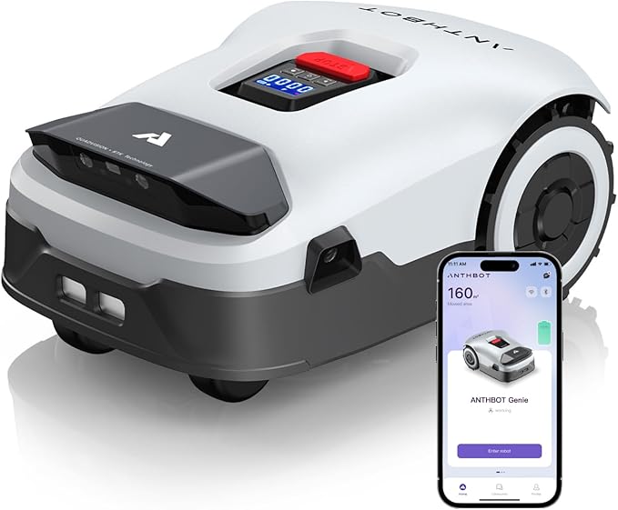Robot Lawn Mower NO Wire - 0.9 Acre, Full Band RTK+4-Eye Vision Robotic Lawnmower, Automatic Mapping, 30 Multi-Zone Management, Accurate Obstacle Avoidance, Intelligent Anti-Theft, APP Control