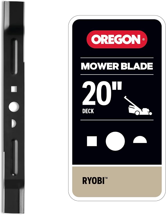 Oregon 20 Inch Lawn Mower Blade, Mower Blade for 20" Deck, 19-15/16" Length, Direct Replacement for Ryobi AC04029 & Fits Ryobi RY401170 Push / RY401180 SP (1 Pack)