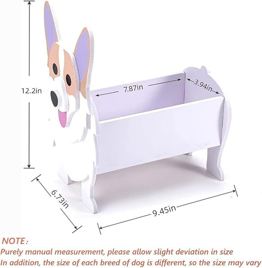 Corgi Dog Planter Pots, 9.45x 6.73 x 12.2 Inches | Dog Flower Pot, Cute Animal Shaped Plant Pot, Gifts for Women & Pet Lovers, Indoor Outdoor Garden Home Office Decor