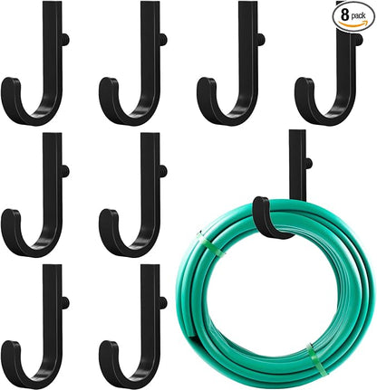 8 Pcs Shed Storage Tool Hooks Accessories Compatible with Suncast, Compatible with Craftsman for Hanging Shelves Accessories Part, Storage Sheds Replacement Screws, Brackets and Hooks(J Shaped)