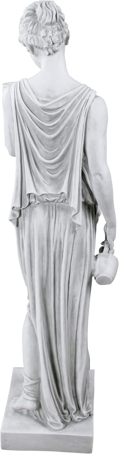 Design Toscano KY71304 Hebe Greek Woman Patron of Youth Indoor/Outdoor Garden Statue, Large Size, 10 inches Wide, 32 inches Tall, Handcast Polyresin, Antique Stone Finish