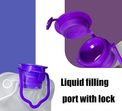 Double-Pocket Style，Water Drip Bags,Nutrition Bag Fluid Dripper Supply with Large Bore & Tube，1200ml with Flush Feeding Bag