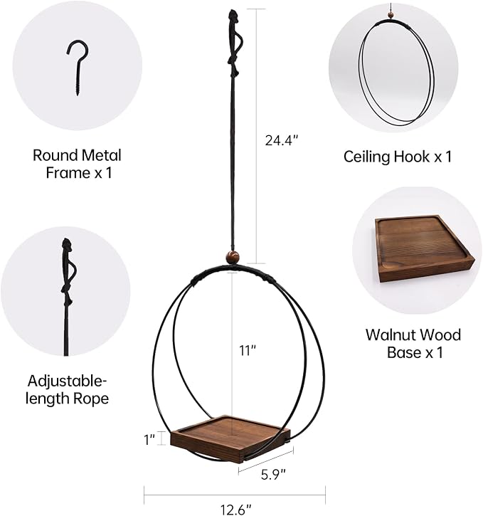 Adnkwolivt Hanging Planters for Indoor Plants - Plant Hanger Outdoor Pack of 2, Metal Plant Hanger Mid Century, Hanging Wall Ceiling Window, Gift for Mom, Plant Lovers, Housewarming