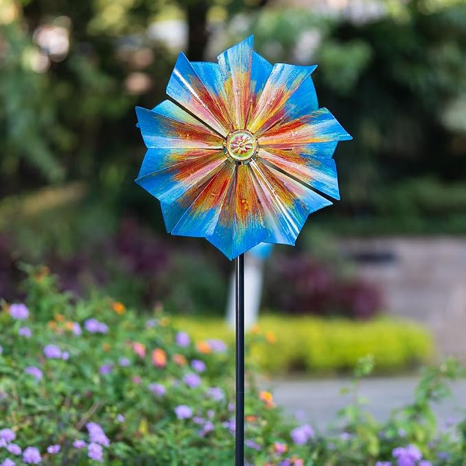 Stargarden 12.8" Outdoor Wind Spinner, Colorful Kinetic Metal Wind Spinners | Metal Yard Art for Garden Yard Patio