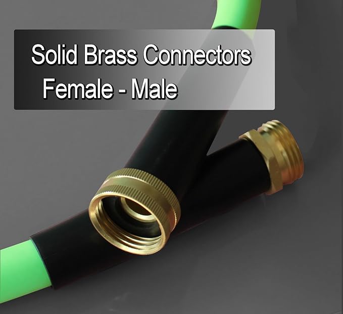 Atlantic Heavy Duty Garden Hose 1 ft x 5/8 Inch Green, Short Connection Leader Hose (1 Foot)
