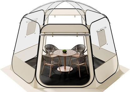 VEVOR Pop up Sports Tent, 8 Sizes Optional Clear Bubble Tent for 1-6 Person, Waterproof Outdoor Pod with Floor Mat & Top Cover, Garden Igloo Dome Tents Camping Shelter for Sports Watching