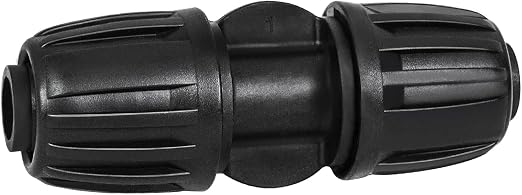 12 Pack 1/2 Inch Drip Irrigation Coupling Fittings (1/2" ID x 0.6-0.65" OD), 1/2'' Dripline Barbed Coupler Connectors with Anti-Drop Lock Nuts for Garden Lawn Irrigation System Connection