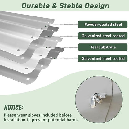Garden Raised Garden Bed Kits, 4×2×1 FT Galvanized Raised Garden Bed for Vegetables Flowers Ground Planter Box-Modern, Metal Planter Box for Vegetables, Flowers, Herbs, Classic Silver