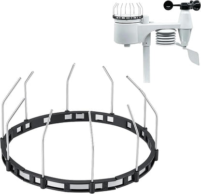 Bird Spikes Compatible with Ambient Weather WS-7078 & WS-7079, Adjustable Weather Station Bird Spike Kit with Stainless Steel Locking Ties and Wires for Rain Gauge Funnel Protection