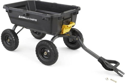 Gorilla Carts 7GCG-NF Heavy-Duty Poly Dump Garden Cart with No-Flat Tires, 7 Cubic Feet, 1200-Pound Capacity, Black, Amazon Exclusive