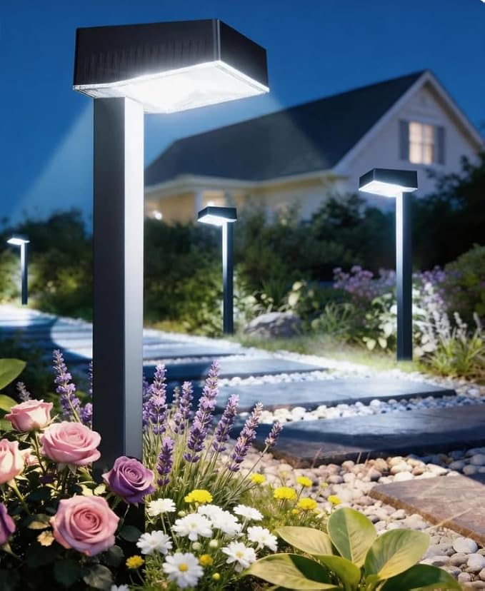 ELECLINK Solar Pathway Lights Outdoor, Garden Lights Solar Powered Path Lights with Bigger LED Lens, 2 Light Modes, Waterproof (Cool White, 6 Pack)