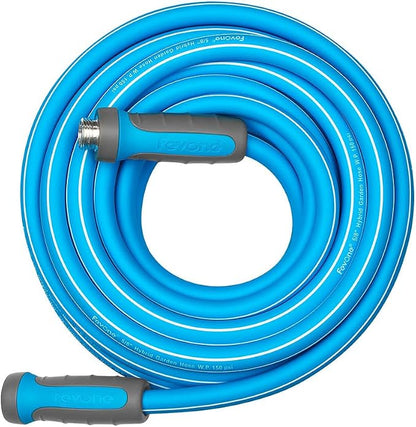 FEVONE Heavy Duty Garden Hose 12 ft, Hybrid Polymer Water Hose | Flexible, Leak-Free, Lightweight, 5/8 ID, 600 PSI, 3/4 GHT Aluminum Fittings with Swivel Handles
