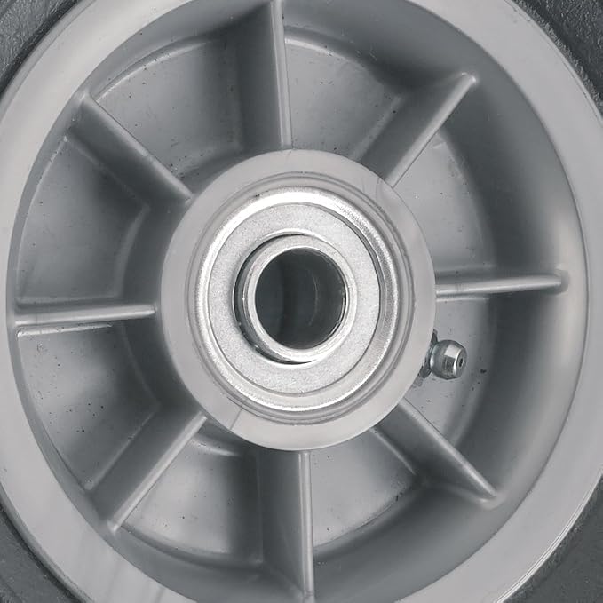 Titan 8 Inch Overall Diameter Flat Proof Replacement Wheel 300 lb Load Capacity, Gray/Black