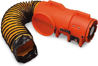 Allegro Industries-9533-25 32" X 13 12" X 14 12" 831 cfm 13 hp 115 VAC 3 A Motor Polyethylene Com-Pax-Ial Blower with Canister and 8" X 25' Duct,Orange
