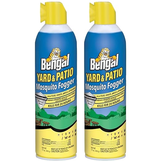 Bengal Yard and Patio Mosquito Fogger - 17 oz Can, 2 Pack | Kills Spiders and Prevents Nesting