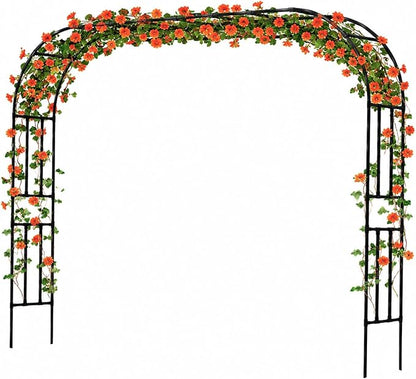 Garden Arch, 126''x94.5'' Arbor Trellis, Trellis for Climbing Plants Outdoor, Garden Arch Arbor for Flower, Climbing Vine Vegetable, Fruit and Lawn(Black)