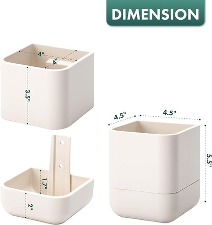 Phoenix Vine 4.5 Inch Wall Mounted Self-Watering Planter Pot for Indoor Houseplants and Herbs | Hanging Planter for Window Sills, Bathroom Walls, Home & Office Décor, Oatmeal, Set of 1, 01-B-G-1