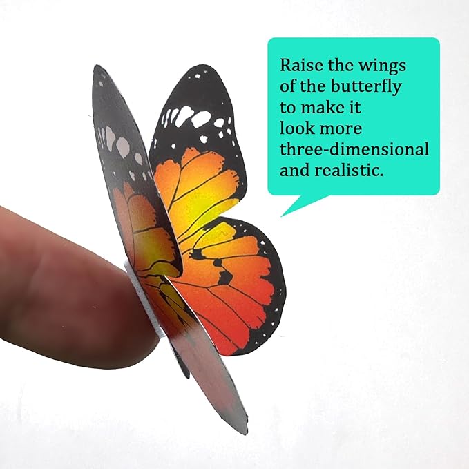 Butterfly Wall Stickers - 80 Pcs 3D Butterflies Decor Mural Wall Decals for Home Room Bedroom Decorations, Removable Reusable Decor