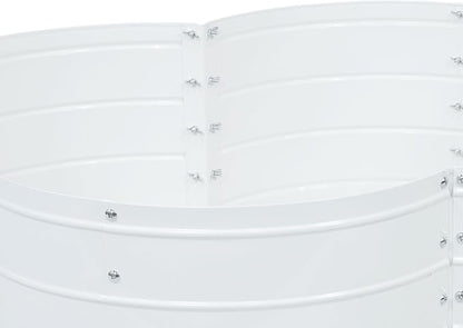 Sunnydaze Galvanized Raised Garden Bed - Outdoor Planter Box for Backyard or Patio - Steel Metal Raised Bed for Gardening Vegetables, Flowers, Herbs - 43 x 43 x 12 in - Ivory White - Clover